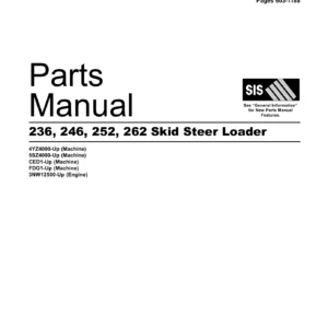 Caterpillar 236 246 252 262 Skid Steer Loader Parts Manual Volume II SEBP3271-55