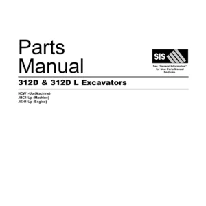 Caterpillar 312D & 312D L Excavators Parts Manual SEBP4949-04 September 2008 PDF