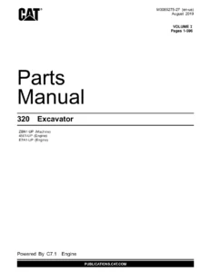Caterpillar 320 Excavator Parts Manual Volume I - M0085275-27 PDF Download