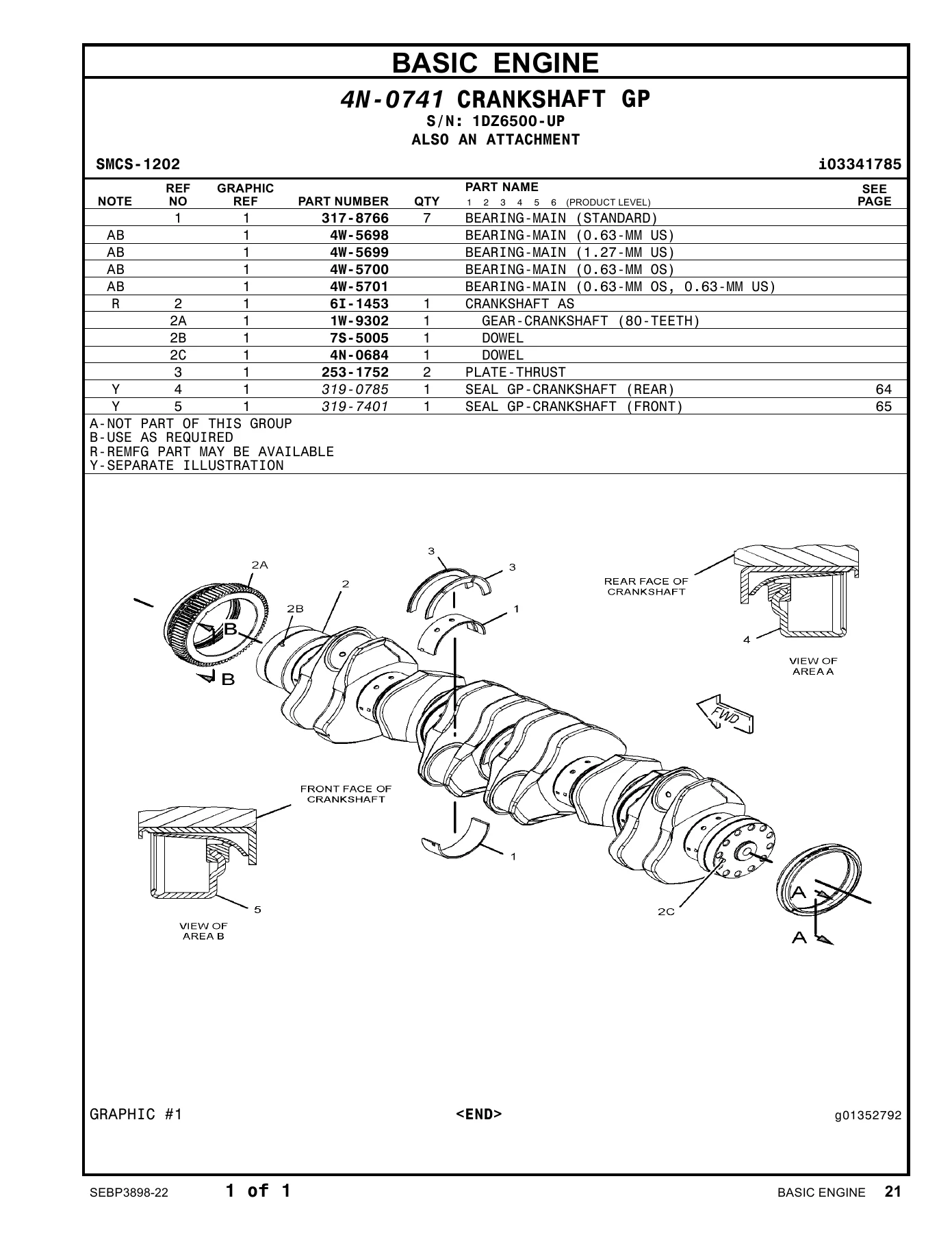 Caterpillar 3406C Generator Set Parts Manual Volume I SEBP3898-22 - Illustrated Parts Catalog - Image 2