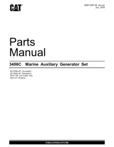 Caterpillar 3406C Marine Auxiliary Generator Set Parts Manual SEBP3957-46 PDF Download