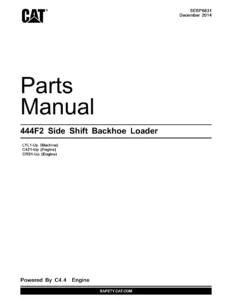 Caterpillar 444F2 Side Shift Backhoe Loader Parts Manual SEBP6831 2014 PDF
