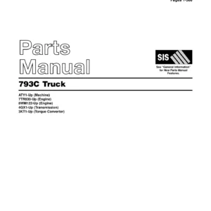 Caterpillar 793C Truck Parts Manual SEBP3022-08 August 2000 PDF