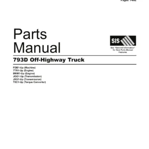 Caterpillar 793D Off-Highway Truck Parts Manual 2012 - Volumes I-III CCRC3976-86