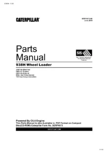Caterpillar 938H Wheel Loader Parts Manual SEBP4673-08 2010 PDF Download