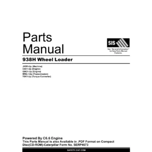 Caterpillar 938H Wheel Loader Parts Manual SEBP4673-08 2010 PDF Download