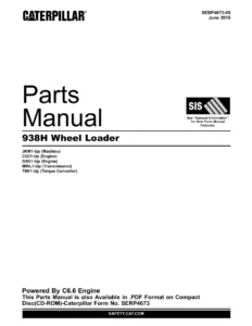 Caterpillar 938H Wheel Loader Parts Manual SEBP4673-08 - June 2010 PDF Download