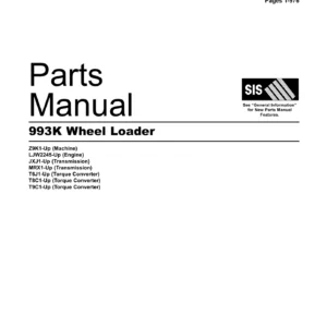 Caterpillar 993K Wheel Loader Parts Manual Volume I - SEBP4658-20 January 2012