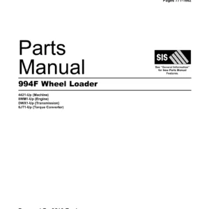 Caterpillar 994F Wheel Loader Parts Manual SEBP3851-28 Volume II