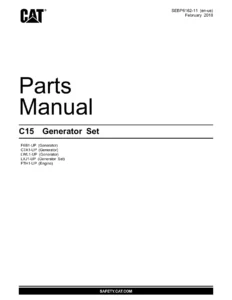 Caterpillar C15 Generator Set Parts Manual SEBP6162-11 2018 PDF Download