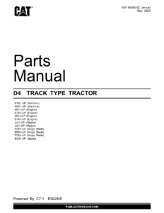 Caterpillar D4 Track Type Tractor Parts Manual M0116465-02 PDF Download