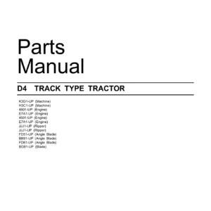 Caterpillar D4 Track Type Tractor Parts Manual M0116465-02 PDF Download