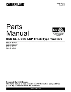 Caterpillar D5G XL & D5G LGP Track-Type Tractor Parts Manual SEBP3827-27