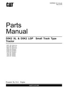 Caterpillar D5K2 XL D5K2 LGP Parts Manual SEBP6881-04 2016 PDF