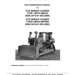 Caterpillar D7R Series II Dozer Field Maintenance Manual TM 5-2410-241-23-1