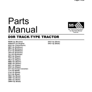 Caterpillar D9R Track-Type Tractor Parts Manual Volume I SEBP4196-50 - PDF Download