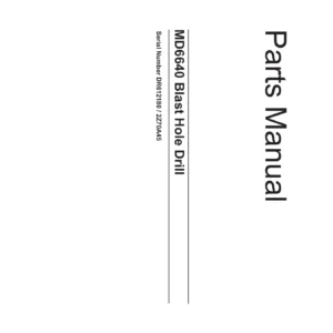 Caterpillar MD6640 Blast Hole Drill Parts Manual 2013 - Serial DR612180