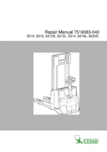 Cesab S210 S212 S214 S220D Electric Pallet Truck Repair Manual 7519083-040 PDF
