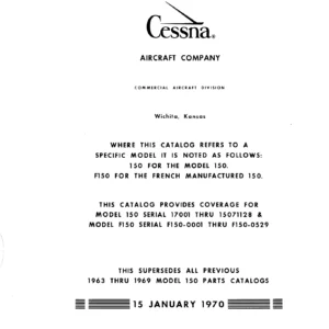 Cessna 150 F150 Parts Catalog 1963-1969 Illustrated PDF Download