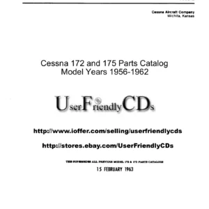 Cessna 172 & 175 Parts Catalog 1956-1962 - Illustrated Parts Manual PDF