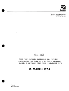 Cessna 182 Series 1962-1973 Illustrated Parts Catalog (P515-12) - PDF Download