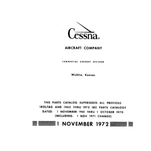 Cessna 182 & Skylane 1962-1972 Illustrated Parts Catalog PDF