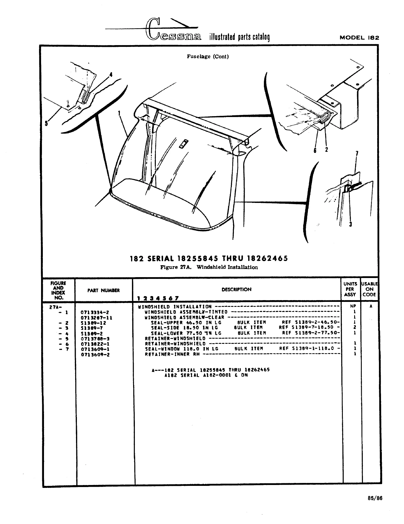 Cessna 182 and Skylane 1962-1973 Illustrated Parts Catalog P515-12 - Image 2