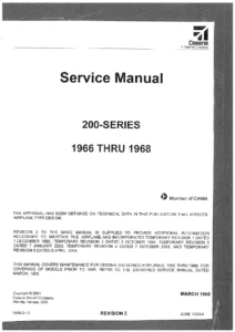 Cessna 200 Series Service Manual 1966-1968 - 210G T210G 206 U206 P206 Repair Manual PDF