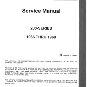 Cessna 200 Series Service Manual 1966-1968 - 210G T210G 206 U206 P206 Repair Manual PDF