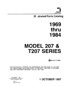 Cessna 207 & T207 Series Parts Catalog 1969-1984 - Illustrated Parts Breakdown PDF Download