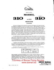 Cessna 310P 310Q & Turbo 310 1969-1974 Service Manual PDF