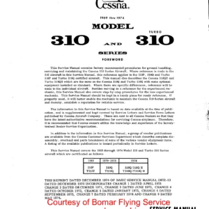 Cessna 310P 310Q & Turbo 310 1969-1974 Service Manual PDF