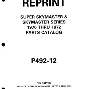 Cessna 337 & T337 Super Skymaster 1970-1972 Illustrated Parts Catalog