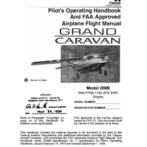 Cessna Grand Caravan 208B (675 SHP) Pilot's Operating Handbook & FAA Approved Flight Manual - Revision 23