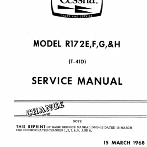 Cessna R172E F G H T-41D Service Manual 1968-1972 Repair PDF