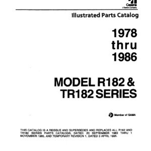 Cessna Skylane RG R182 TR182 1978 thru 1986 Illustrated Parts Catalog