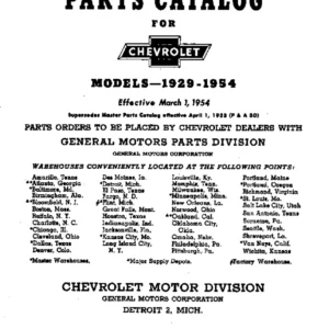 Chevrolet 1929-1954 Master Parts Catalog - PDF Download