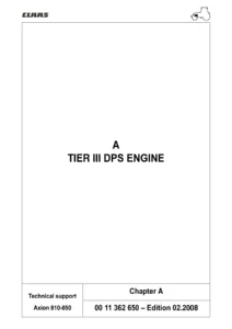 Claas Axion 810-850 Tractor Technical Support & Diagnostic Manual - 2008 PDF