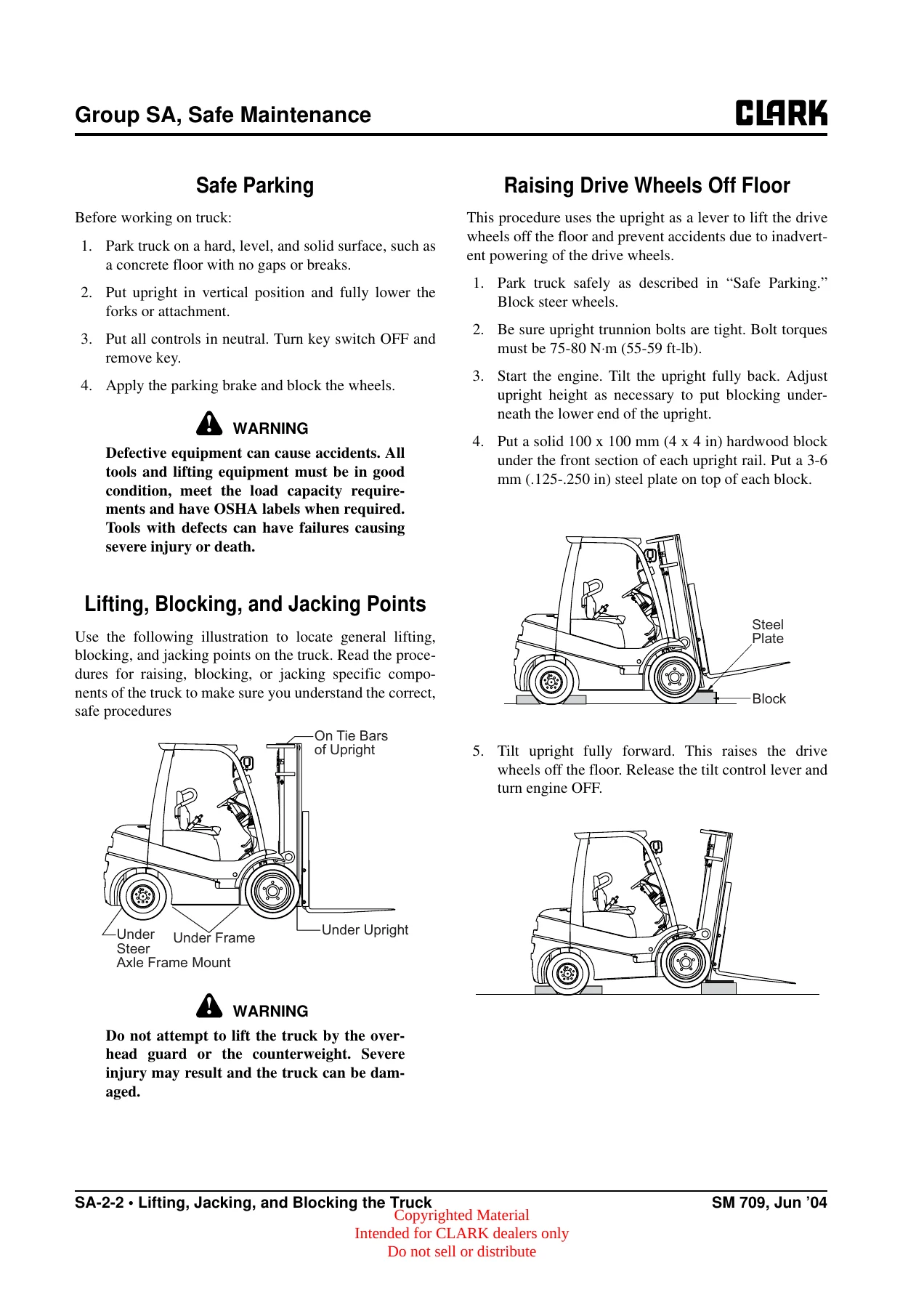 Clark C15-35 C15-32C Forklift Service Manual SM-709 2005 - Gas LPG Diesel Repair - Image 2
