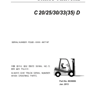 Clark C20/25/30/33(35)D Forklift Parts Manual - Complete Illustrated Parts Catalog PDF