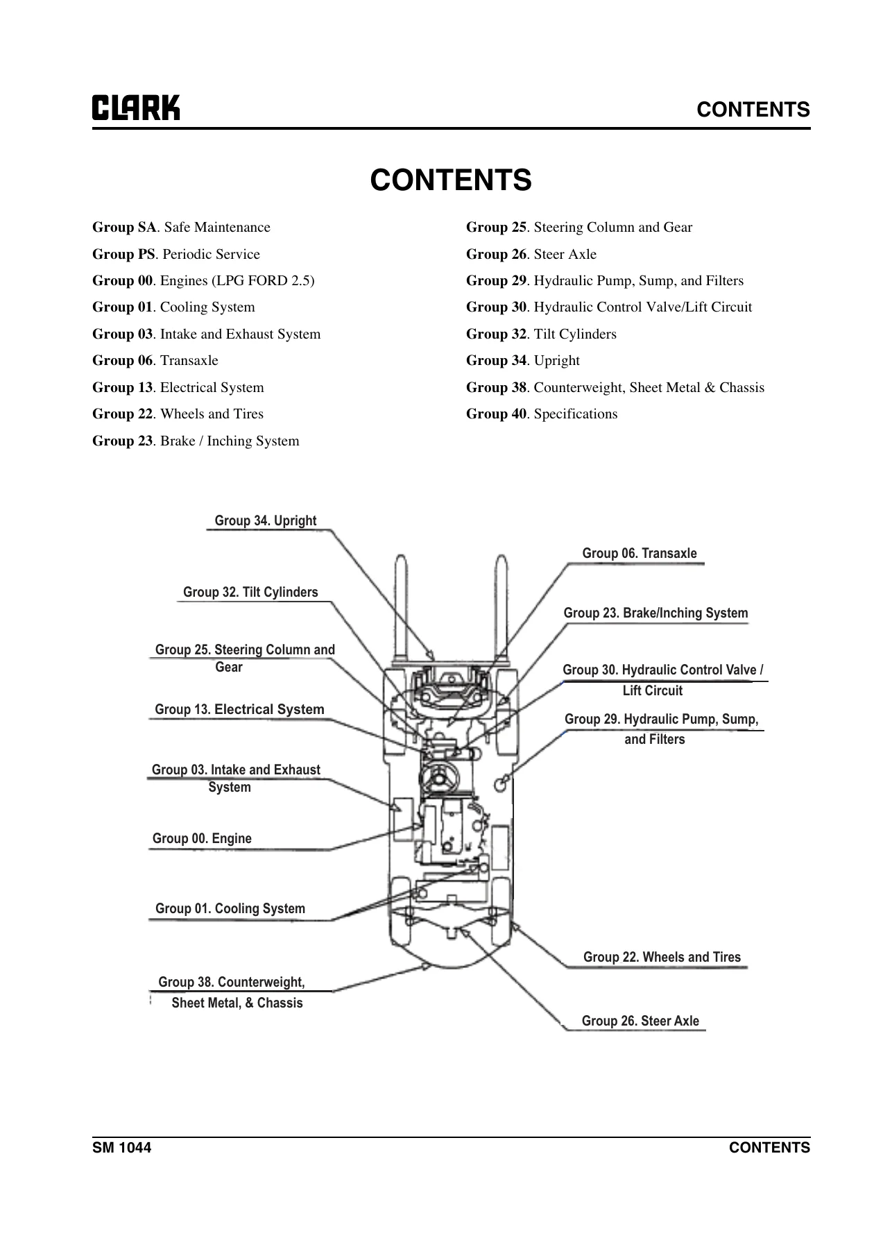 Clark C20/25/30/35 L/G Forklift Service Manual - Ford 2.5L LPG Engine Repair Guide - Image 2