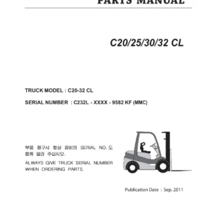Clark C20 C25 C30 C32 CL Forklift Parts Manual PDF Download