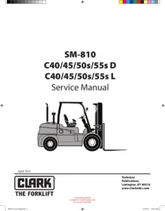 Clark C40-55s D L Forklift Service Manual SM-810 - Diesel & LPG Repair Guide