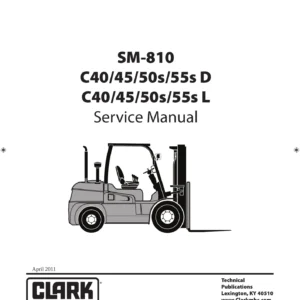 Clark C40-55s D L Forklift Service Manual SM-810 - Diesel & LPG Repair Guide