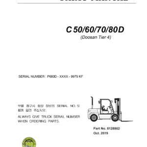 Clark C50/C60/C70/C80D Forklift Parts Manual 8128862 - Doosan Tier 4 PDF