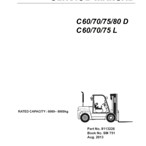 Clark C60-80D C60-75L Forklift Service Manual SM 751 2013 PDF Download