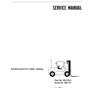 Clark C60D C70D C80D Forklift Service Manual SM-751 - PDF