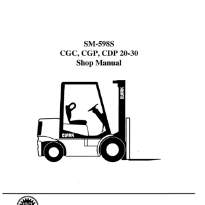 Clark CGC CGP CDP 20-30 Forklift Shop Manual - Service, Repair & Specifications PDF