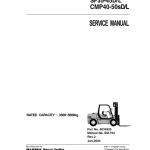 Clark SF35-45D/L CMP40-50sD/L Forklift Service Manual SM-704 PDF