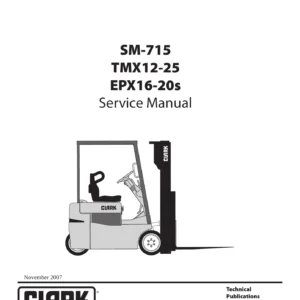 Clark TMX12-25 EPX16-20s Electric Forklift Service Manual SM-715 - PDF Download